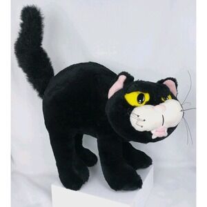 Vtg Gibson Greetings Plush Angry Fraidy Black Cat 10"x13" On/Off & Sensor Works!